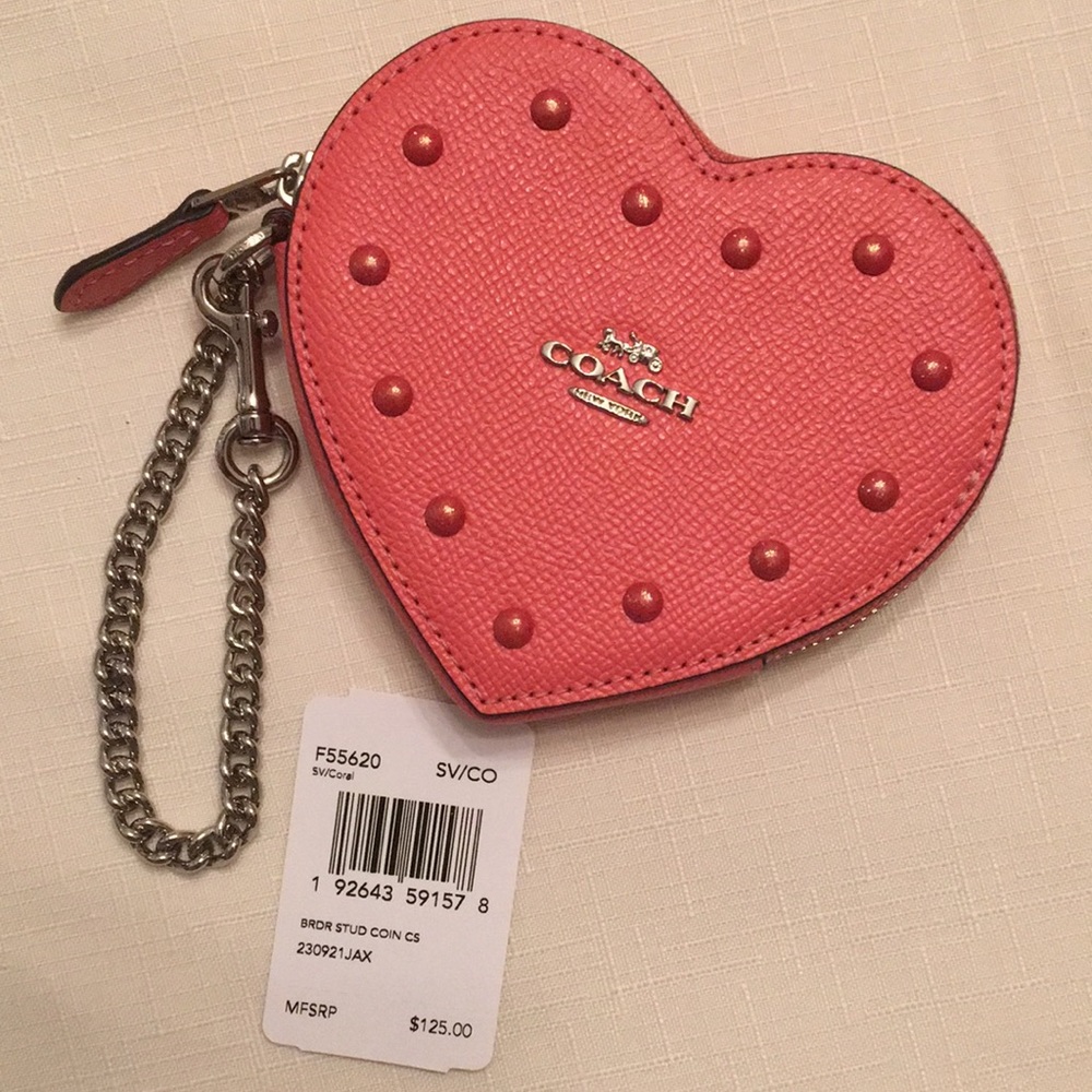 NWT Coach Heart Shaped Coin Case - Picture 1 of 5